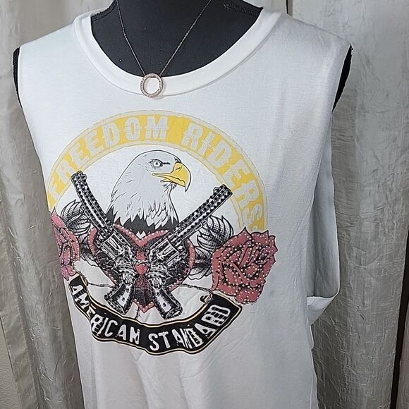 Embellished White Muscle Tank Top - Picture 12 of 12